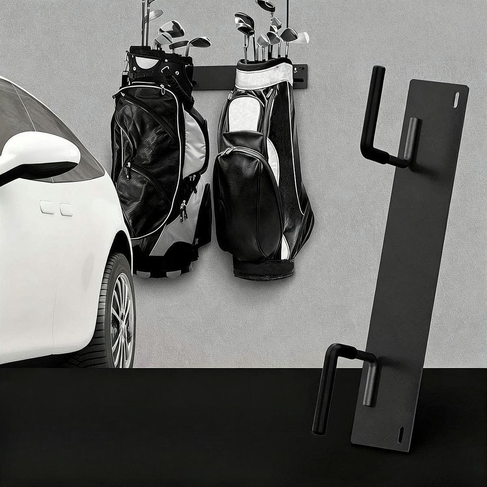 Golf Equipment Garage Organizer - ที่แขวนถุงกอล์ฟแบบติดผนัง พร้อมตะขอเคลือบยางป้องกัน สำหรับโรงรถและห้องใต้ดิน