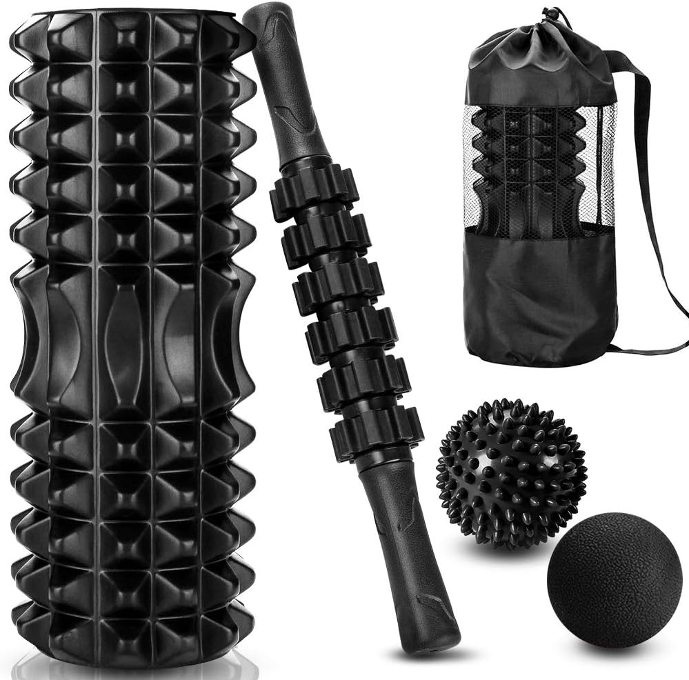 Alignment Stick Set - 5 ใน 1 ชุด,Trigger Point ลูกกลิ้งโฟมนวดนวดสําหรับนวดกล้ามเนื้อลึกพิลาทิส