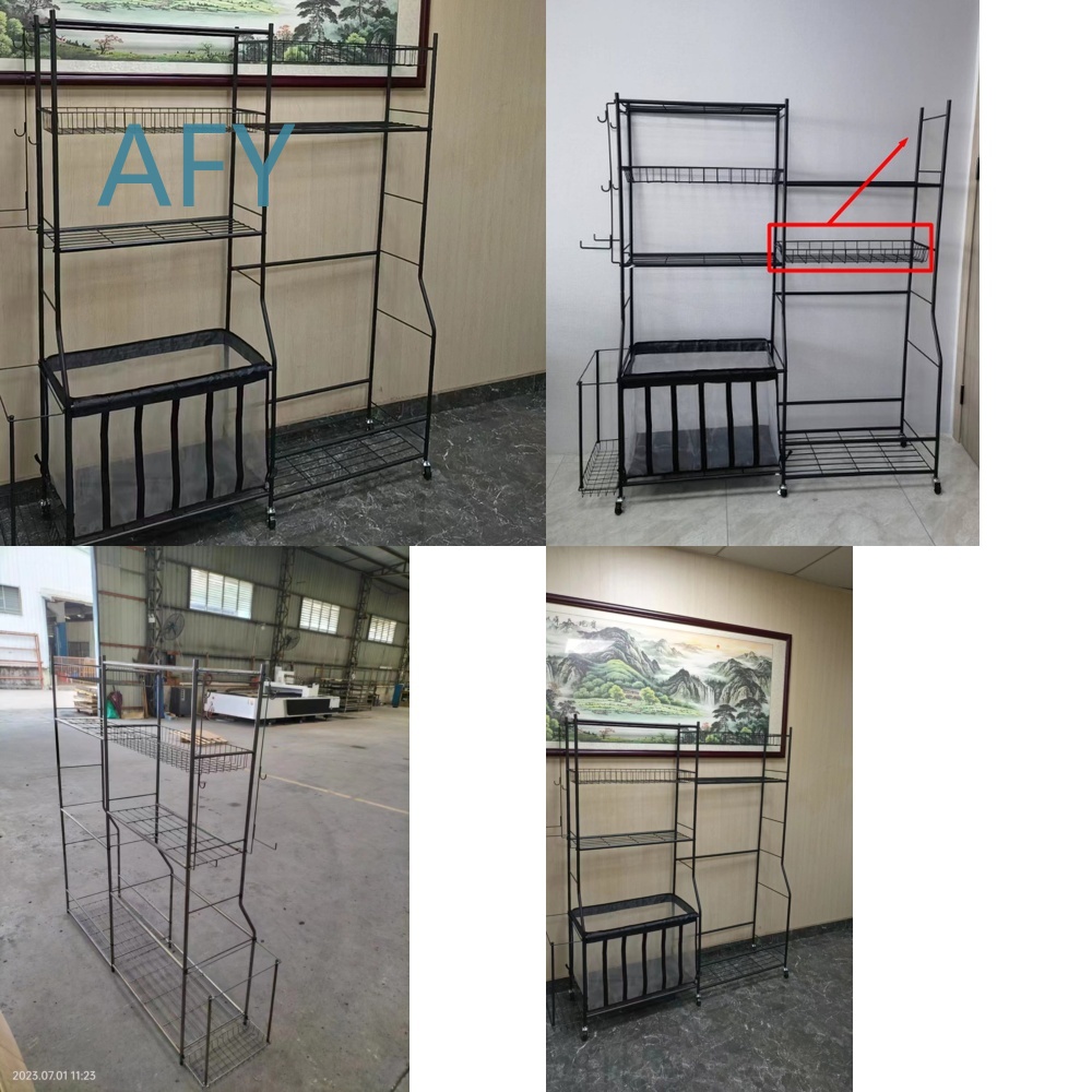 Golf Equipment Garage Organizer - ชั้นวางเก็บลูกกอล์ฟสำหรับจัดเก็บอุปกรณ์กีฬาแบบพกพา ชั้นวางแบบปรับได้พร้อมล้อสำหรับบ้าน โรงรถ และยิม
