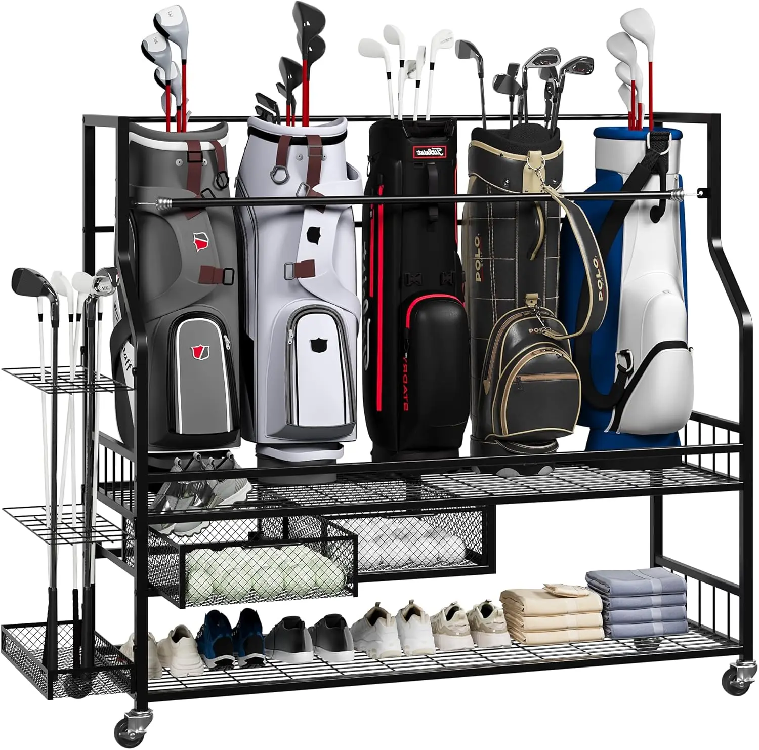 ชั้นวางเก็บถุงกอล์ฟอเนกประสงค์ - Golf Equipment Garage Organizer บทวิจารณ์และราคา