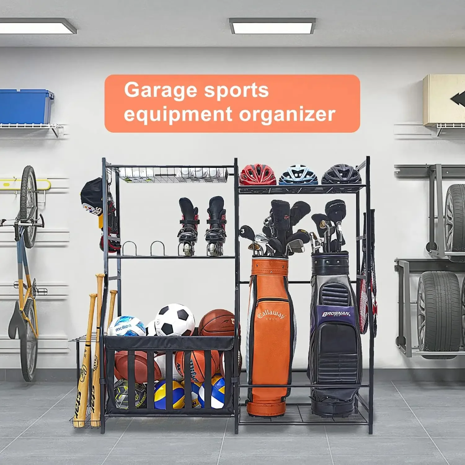 ที่จัดเก็บอุปกรณ์กีฬาในโรงรถ ท - Golf Equipment Garage Organizer บทวิจารณ์และราคา