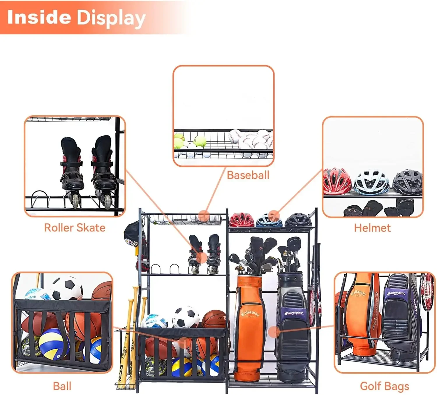 ที่จัดเก็บอุปกรณ์กีฬาในโรงรถ ท - Golf Equipment Garage Organizer บทวิจารณ์และราคา