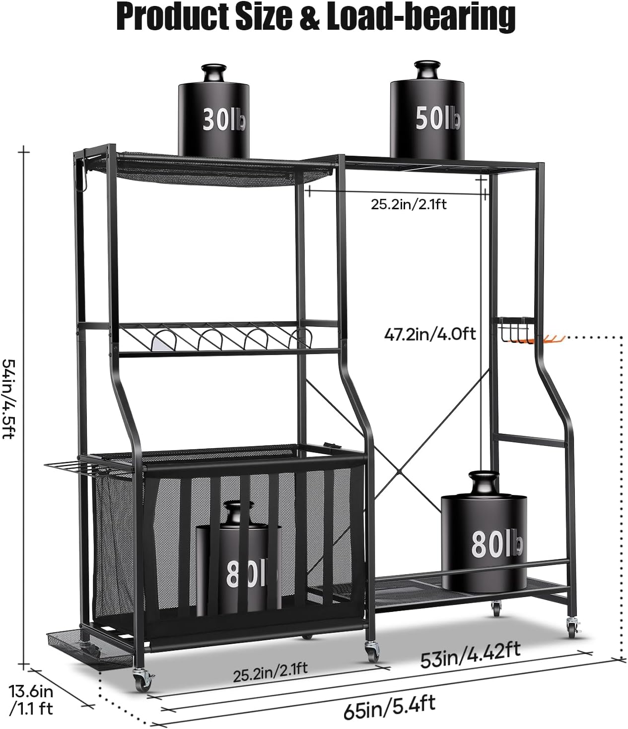 ที่เก็บอุปกรณ์กีฬาในโรงรถพร้อม - Golf Equipment Garage Organizer บทวิจารณ์และราคา